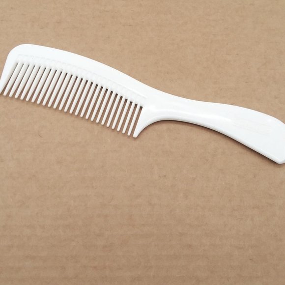 Clinique Hair Comb Vintage White Wide Tooth Rigid Detangling With Handle USA VTG - Picture 2 of 4